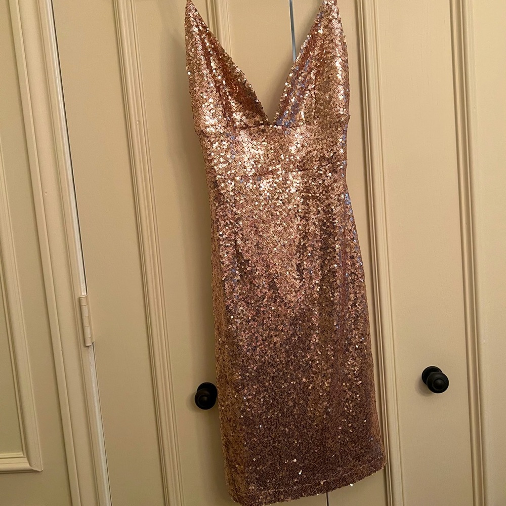 Hot Miami styles Sequin Backless dress small cocktail dress